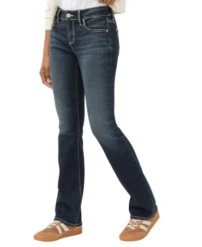 Silver Jeans Co. Women's Elyse Mid Rise Comfort Fit Slim Bootcut Jeans In Blue