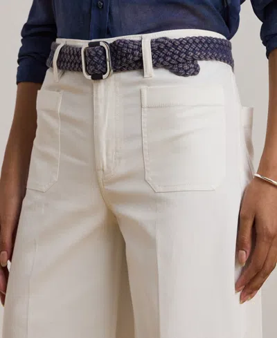 Ralph Lauren Petite Stretch Chino Wide-leg Cropped Pants In White