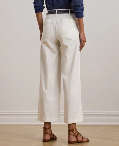 Ralph Lauren Petite Stretch Chino Wide-leg Cropped Pants In White