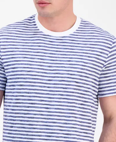Guess Men's Baxter Short Sleeve Striped Crewneck T-shirt In Blue