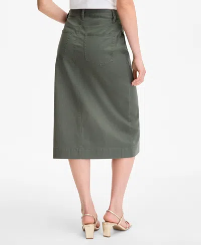 On 34th Women's Button-fly Midi Skirt, Exclusively At Macy's In Green