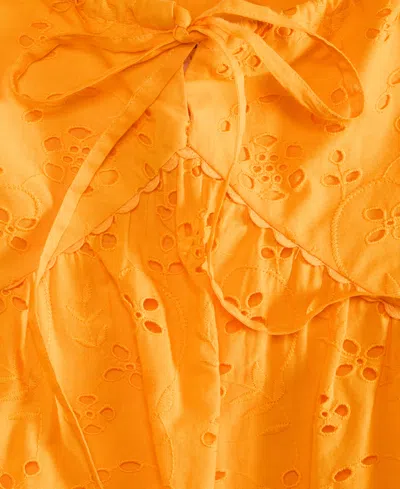 On 34th Women's Eyelet Scalloped-trim Tank, Exclusively At Macy's In Yellow