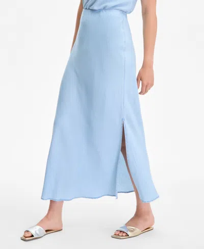 On 34th Women's Chambray Maxi Slip Skirt, Exclusively At Macy's In Blue