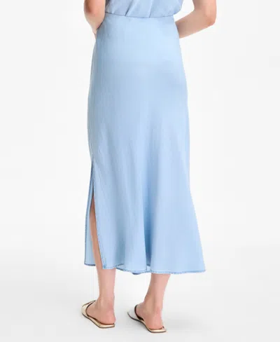 On 34th Women's Chambray Maxi Slip Skirt, Exclusively At Macy's In Blue