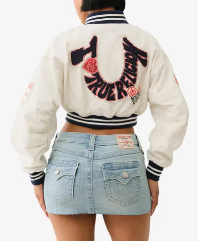 True Religion Crop Varsity Jacket
