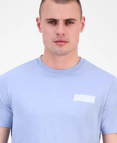 Guess Men's Distressed Logo Crewneck T-shirt In Blue