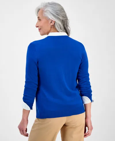 Style & Co Style Co Womens Button Up Cardigan Pxs 4x Created For Macys In Blue