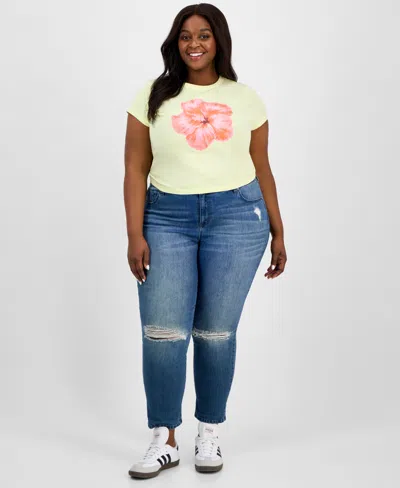 Grayson Threads, The Label Trendy Plus Size Hibiscus Graphic Baby T-shirt