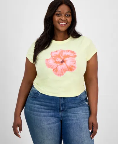 Grayson Threads, The Label Trendy Plus Size Hibiscus Graphic Baby T-shirt
