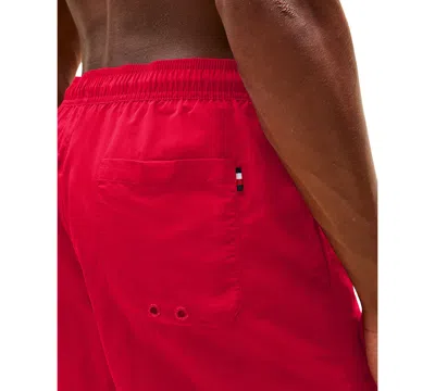 Tommy Hilfiger Men's Long Drawstring 7" Swim Trunks In Multi