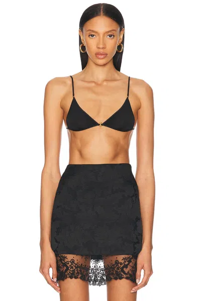 Saint Laurent Black Stretch Viscose Triangle Bra