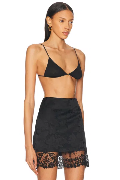 Saint Laurent Black Stretch Viscose Triangle Bra