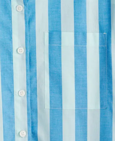 On 34th Womens Cotton Striped Short Sleeve Shirt Pull On Shorts Exclusively At Macys In Blue