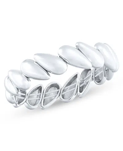 On 34th Puffy Silver-tone Teardrop Stretch Bracelet, Exclusively At Macy's