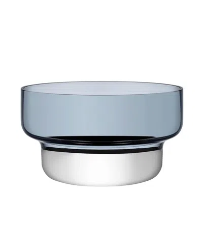 Nude Glass Small Contour Bowl, Steel Blue