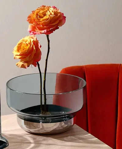 Nude Glass Small Contour Bowl, Steel Blue