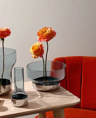 Nude Glass Small Contour Bowl, Steel Blue