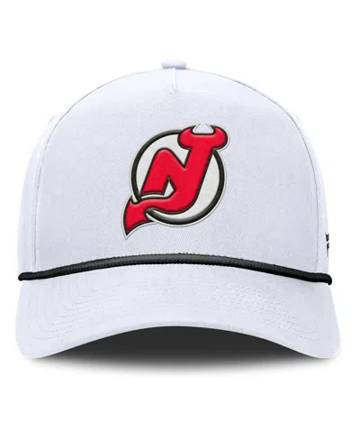 Fanatics Men's White New Jersey Devils Rope A-frame Adjustable Hat In White