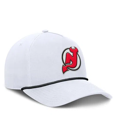 Fanatics Men's White New Jersey Devils Rope A-frame Adjustable Hat In White