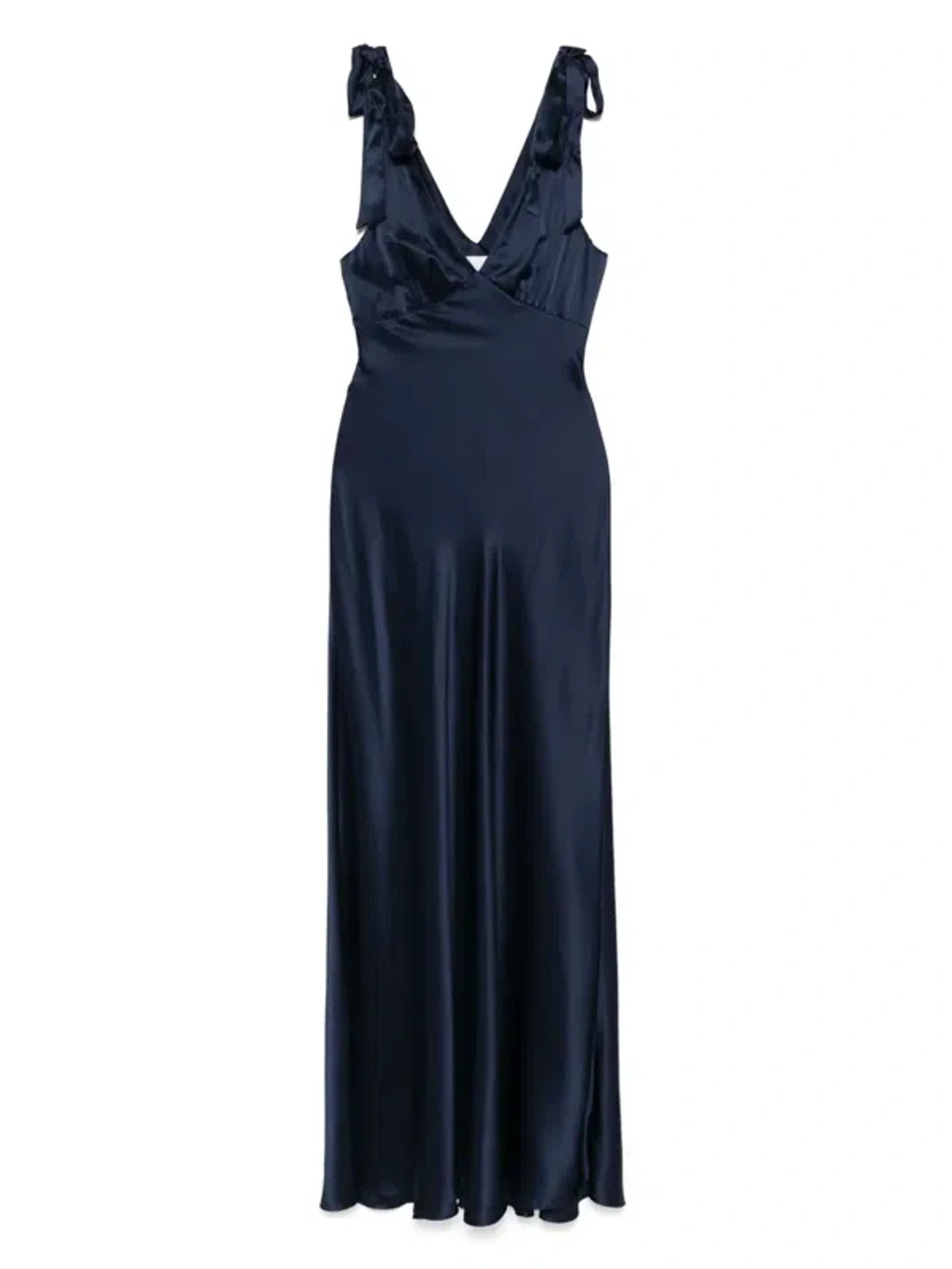 blue mosque dubai dress code Elina Satin Necklace Maxi Dress - Navy