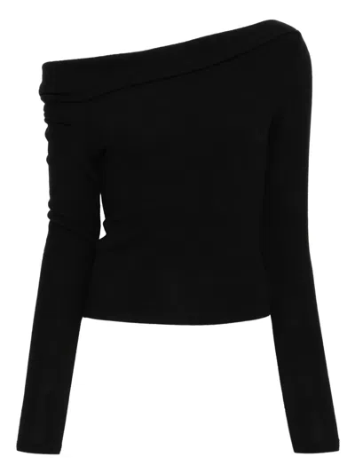 Reformation Elio Off-the-shoulder Top In Black