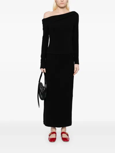 Reformation Elio Off-the-shoulder Top In Black