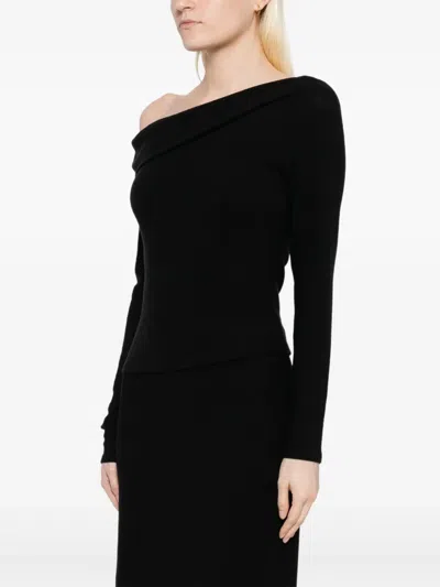 Reformation Elio Off-the-shoulder Top In Black