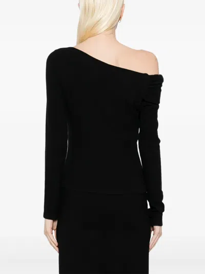 Reformation Elio Off-the-shoulder Top In Black