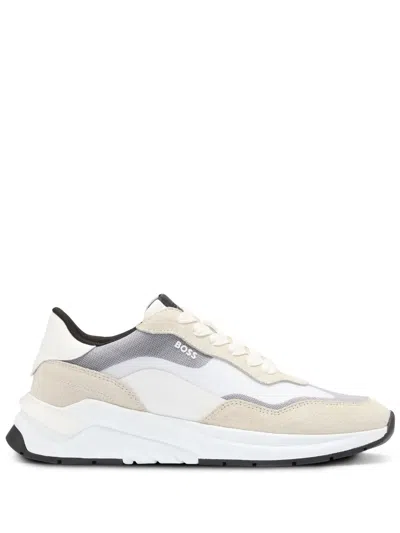 Hugo Boss Suede-panelling Sneakers In Multi