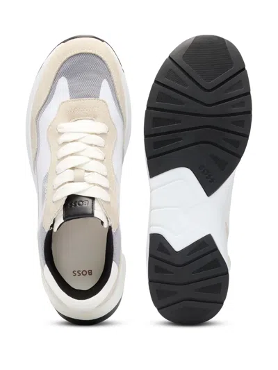 Hugo Boss Suede-panelling Sneakers In Multi