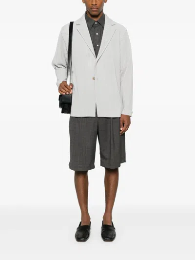 Issey Miyake Pleated Single-breasted Jacket