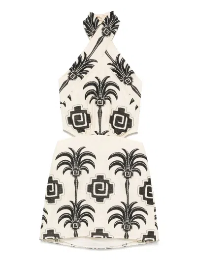 Johanna Ortiz Pintaderas Halter Neck Mini Dress In Multi