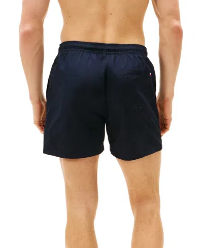 Tommy Hilfiger Men's Long Drawstring 7" Swim Trunks In Blue