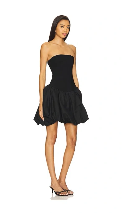 Simkhai Pollie Strapless Stretch Recycled-knit And Linen-blend Mini Dress In Black