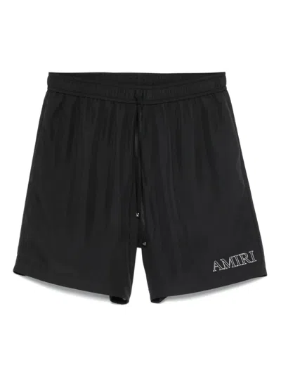 Amiri Black Cotton Short With Logo
