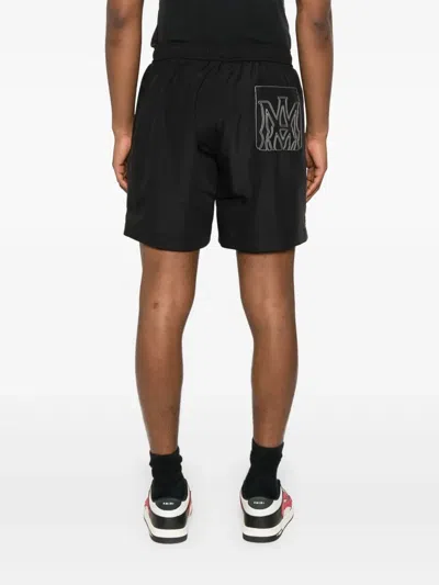 Amiri Black Cotton Short With Logo