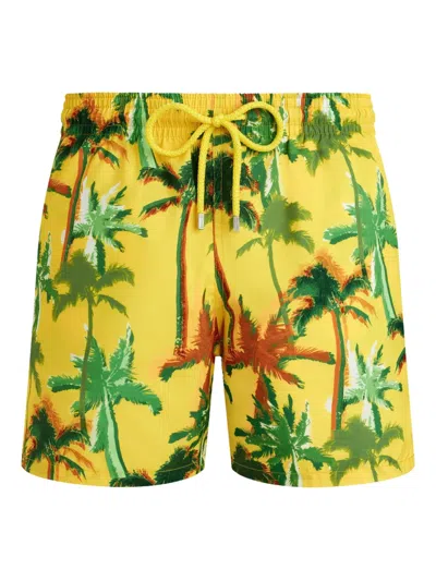 Vilebrequin Mahina Straight-leg Mid-length Recycled Swim Shorts In Yellow