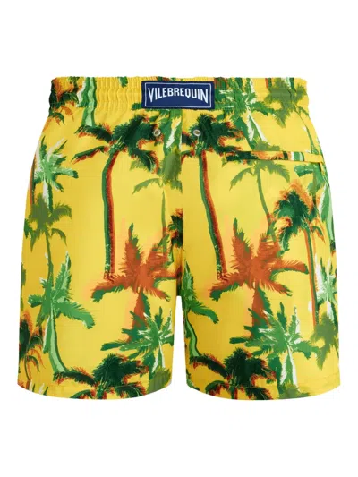 Vilebrequin Mahina Straight-leg Mid-length Recycled Swim Shorts In Yellow