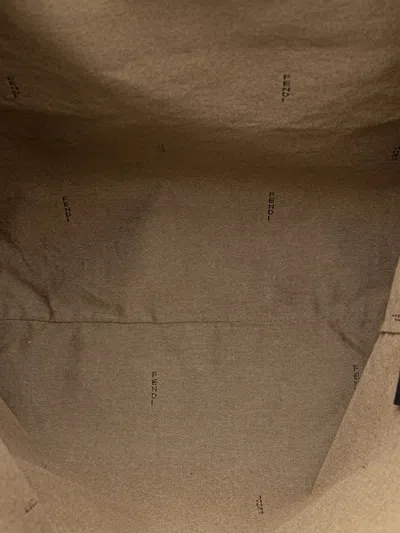 Pre-owned Fendi 2010-2025 Leopard Print Canvas Shopper Tote Bag In Red