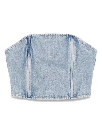 Wardrobe.nyc Strapless Denim Top