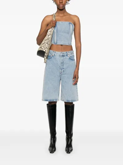 Wardrobe.nyc Strapless Denim Top