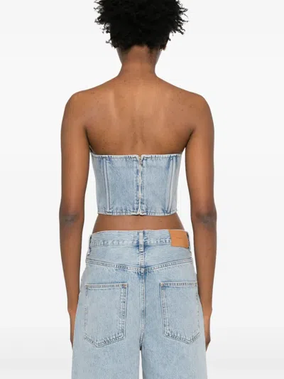 Wardrobe.nyc Strapless Denim Top