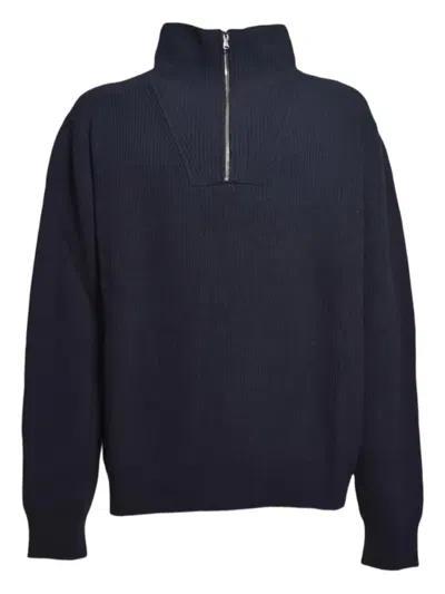 拉链领罗纹针织毛衣