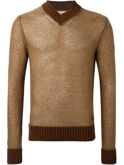 Shop Al Duca D'aosta V-neck Sweater In Brown