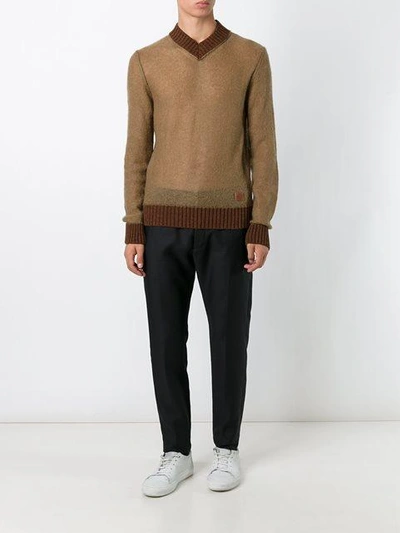 Shop Al Duca D'aosta V-neck Sweater In Brown