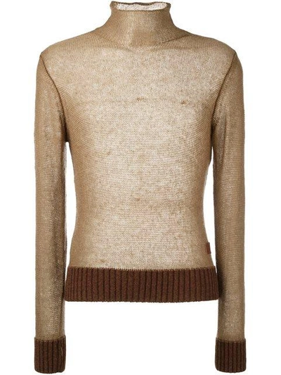 Shop Al Duca D'aosta Roll Neck Sweater In Brown