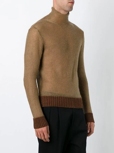 Shop Al Duca D'aosta Roll Neck Sweater In Brown