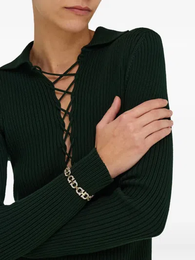 Ferragamo Crystal Embellished Gancini Bracelet In Gold