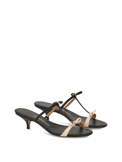 Ferragamo Kitten-heel Sandals With Bow T-strap In Multi