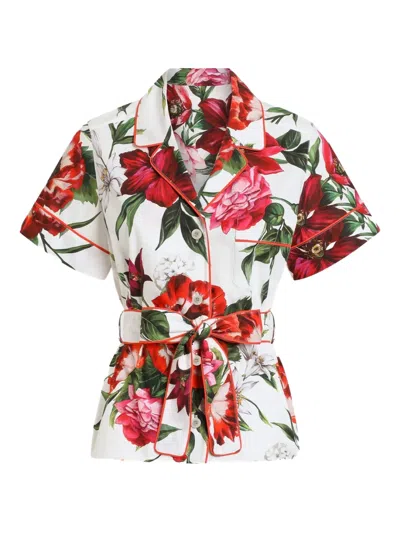 Dolce & Gabbana Flower-print Poplin Vanity Shirt